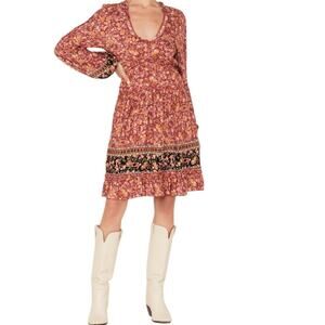 Wild Moss Woman’s Floral Print Ruffle Dress Size Large